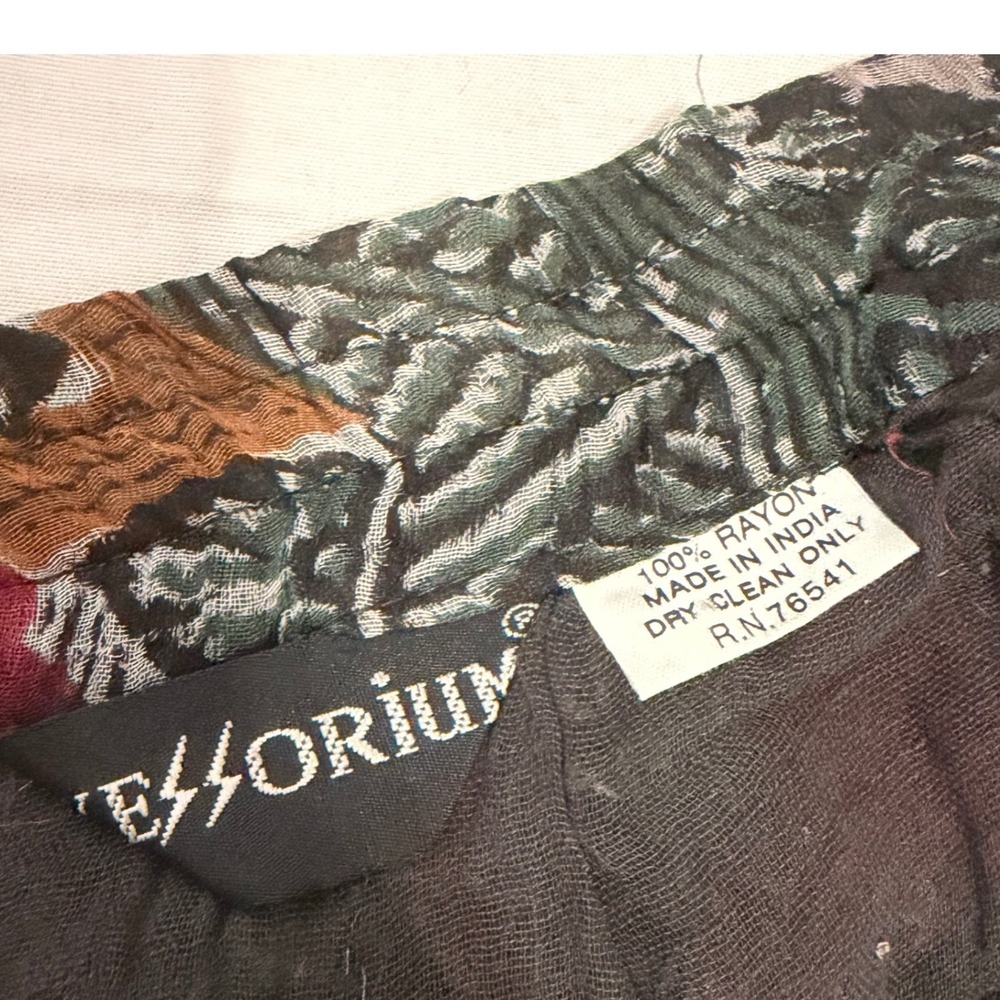 XESSORIUM Vintage 90s Stunning Floral and leopard Print flowy rayon maxi skirt - Picture 9 of 13